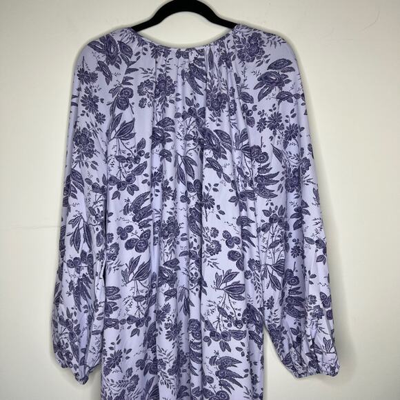 Hill House Home Purple Lilac Floral Crepe The Simone Maxi Dress XXL - Picture 4 of 7